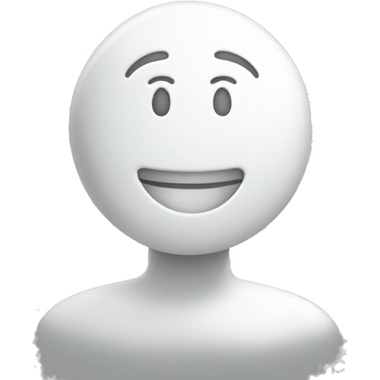 A white speech bubble icon with a happy, smiling face.  emoji