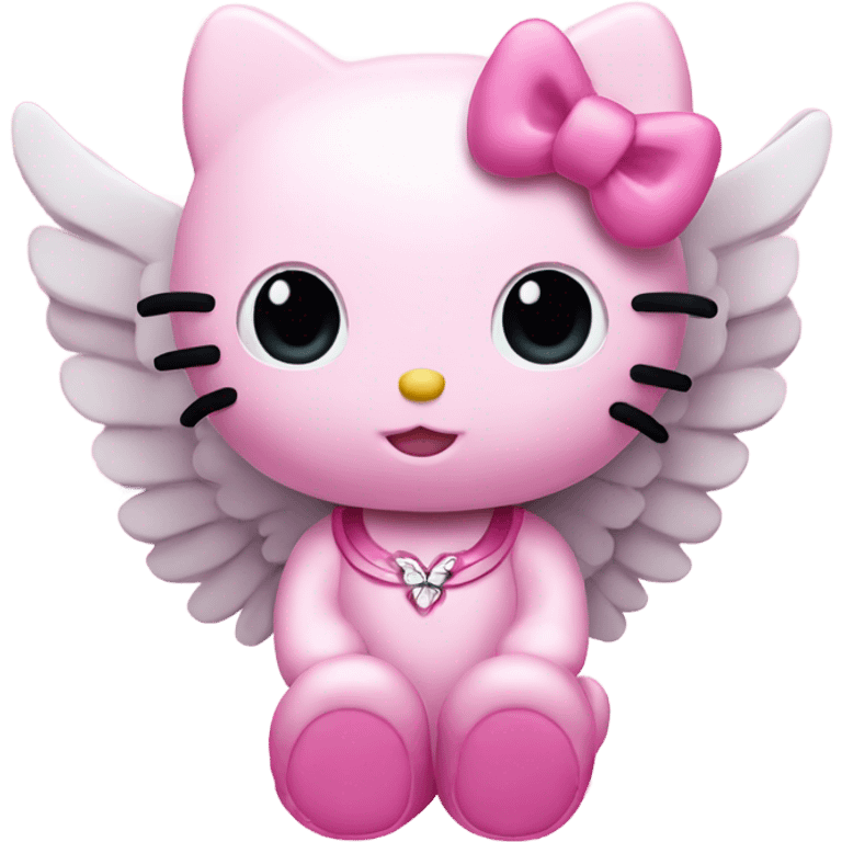 Pink hello kitty with wings emoji