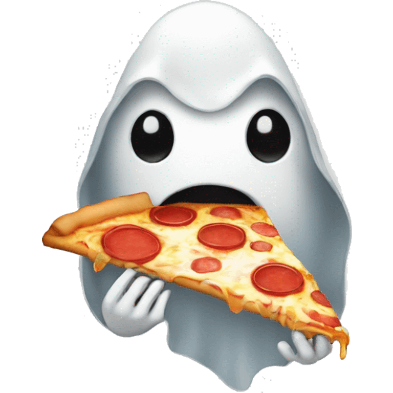 a Ghost eating pizza  emoji