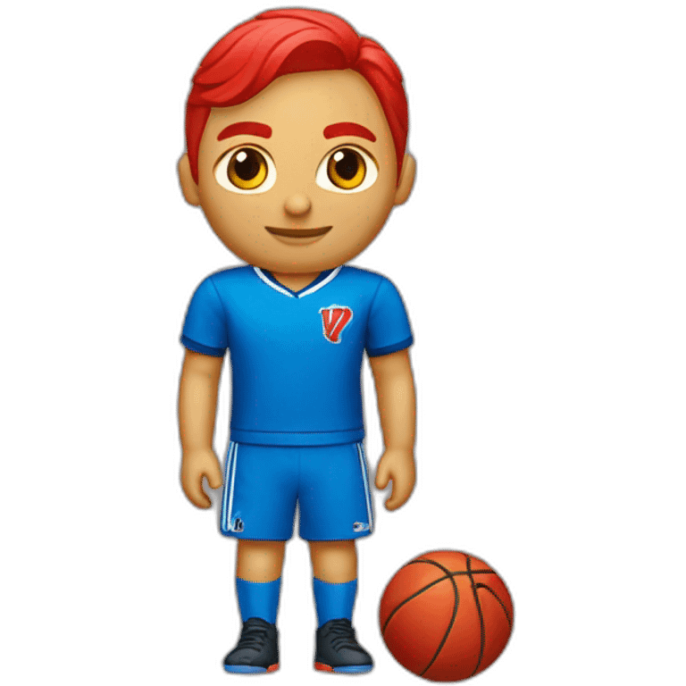 Playera de rojo y. Azul un traje de jugador  emoji