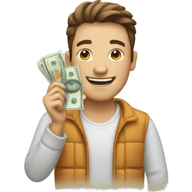 guy happy with money emoji