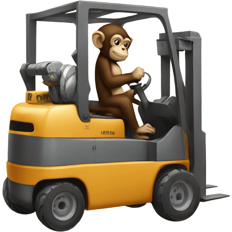 Monkey driving a forklift  emoji