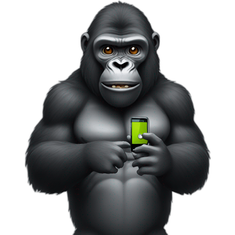 Gorilla holding an android phone emoji