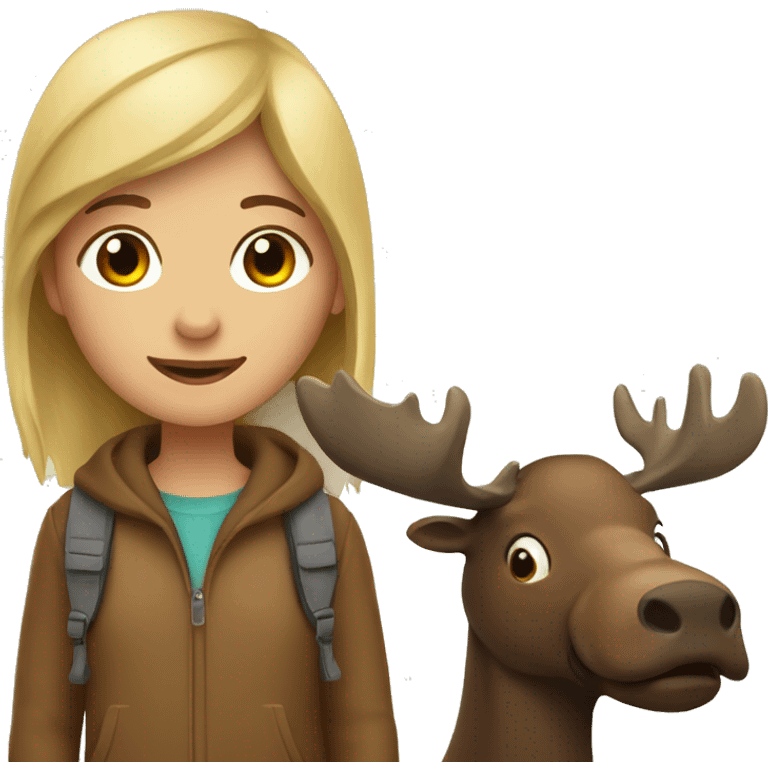 a girl and a moose emoji