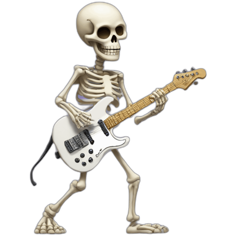 Skeleton playing electric guitar emoji