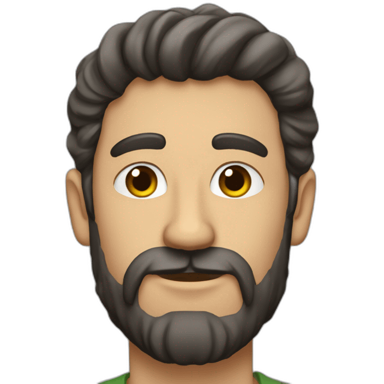 Hombre moreno con barba y delgado emoji