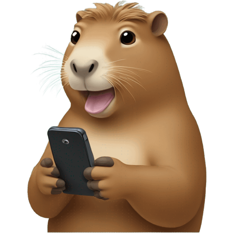 capybara takes video on phone emoji