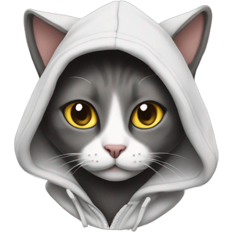 Cat wearing hoodie emoji