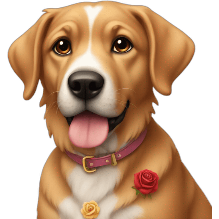 dog,love,rose emoji