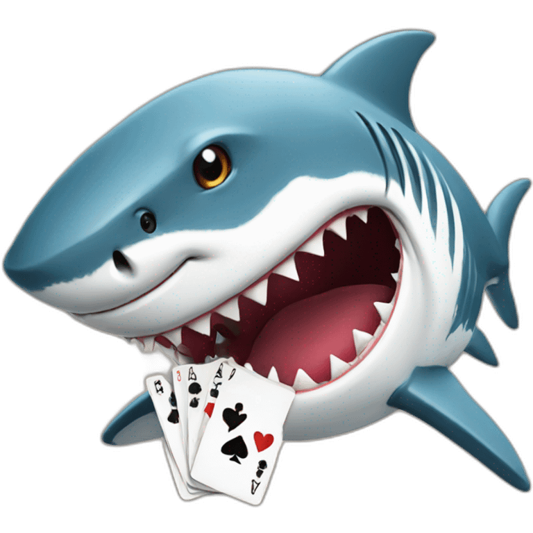 Shark playing poker emoji