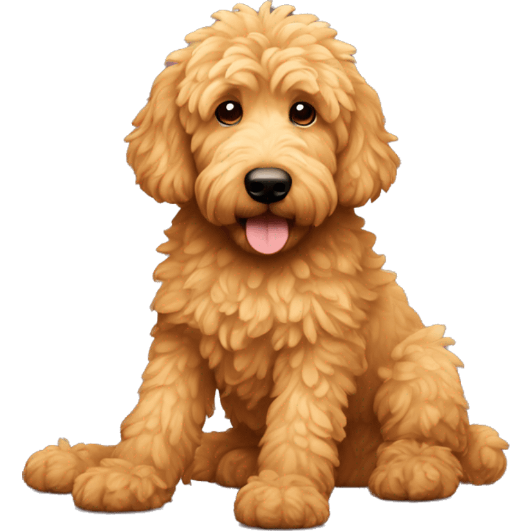 a golden doodle with 8 legs and 2 heads emoji