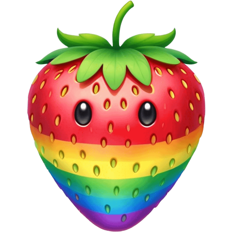 A rainbow strawberry emoji