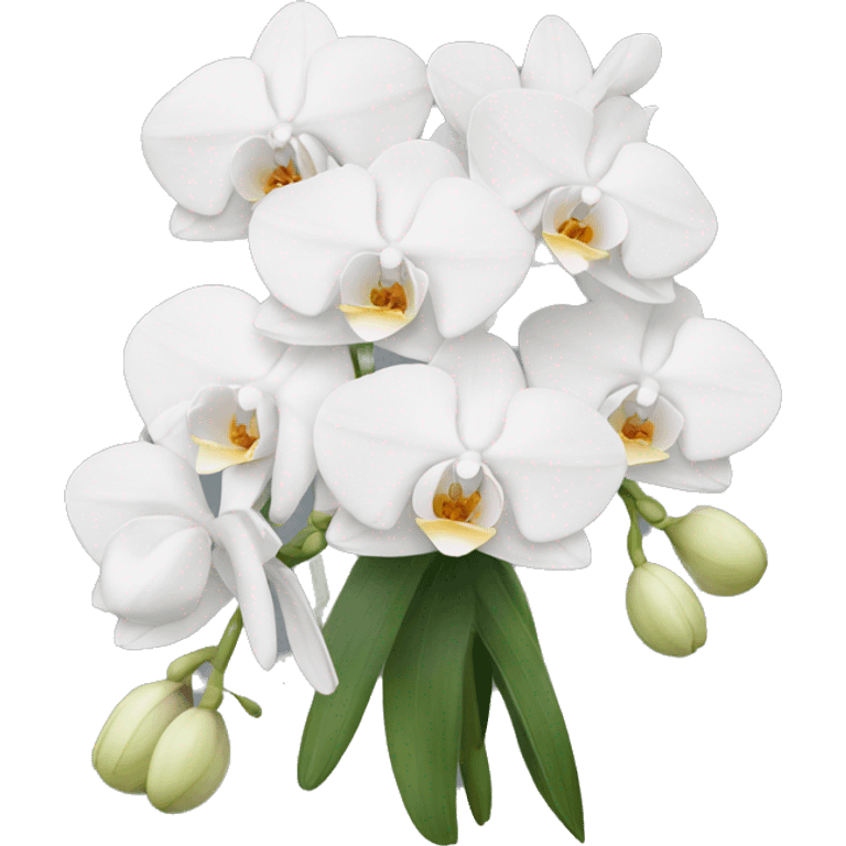 White orchid bouquet  emoji