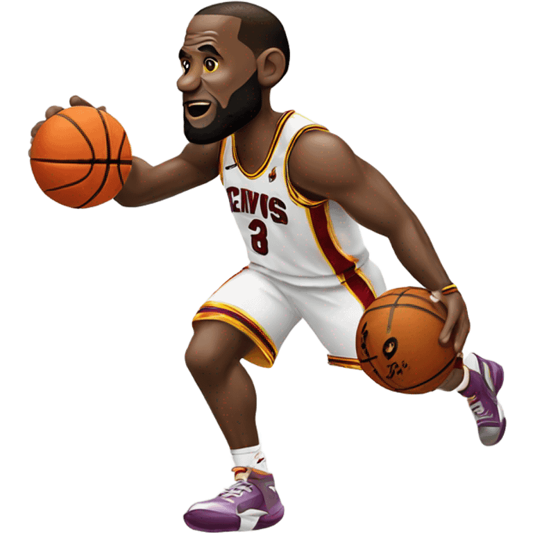 Lebron james shooting a basketball emoji