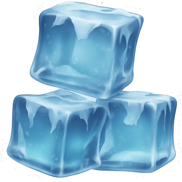 Realistic ice cubes emoji