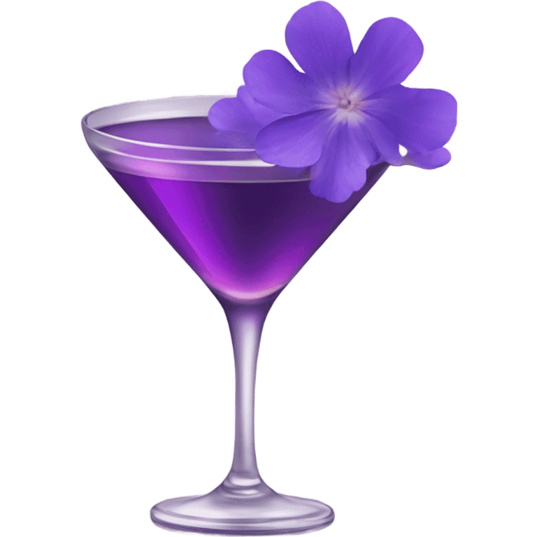 Cocktail with purple flowers emoji