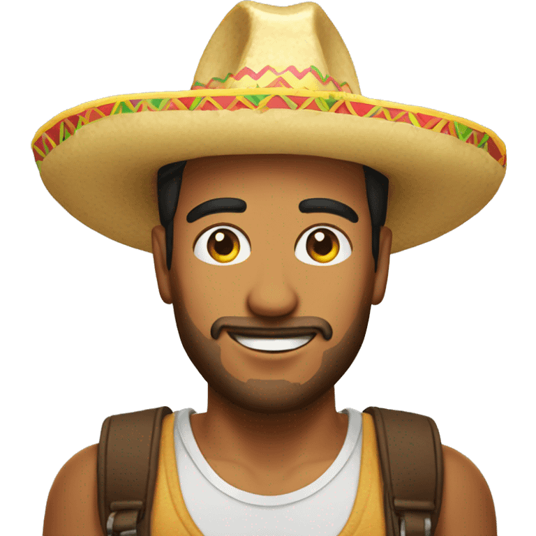 Make a mixed mans with a sombrero hat and a taco emoji