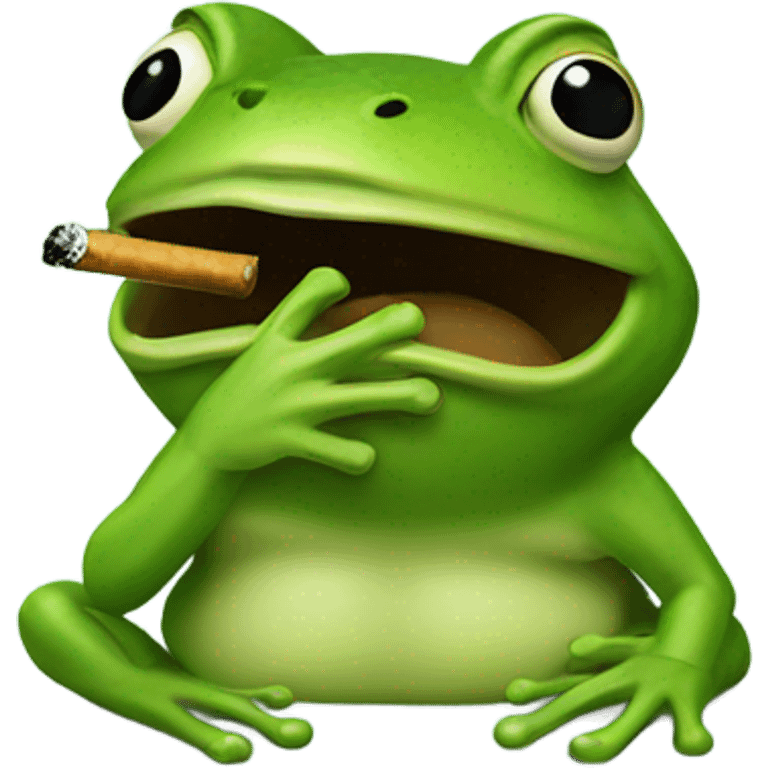 Frog smoking  emoji