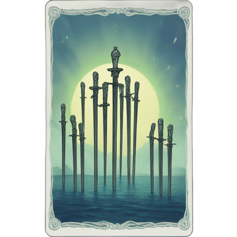 Ten of swords tarot card emoji