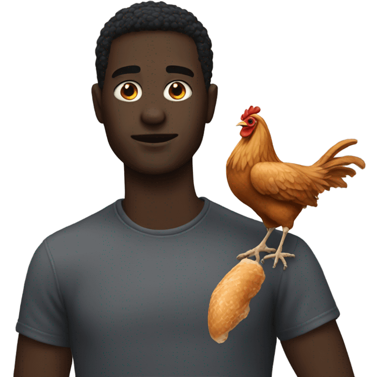 dark guy with a chicken wing emoji