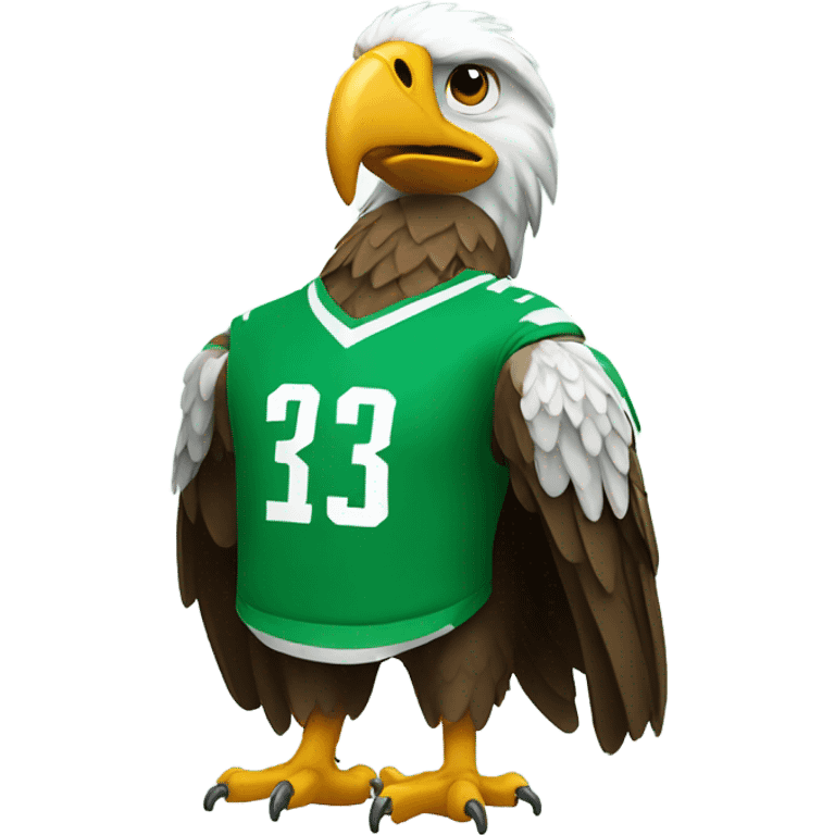 Eagle wearing a green jersey emoji