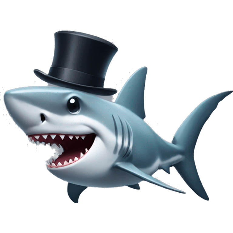 shark with tophat emoji