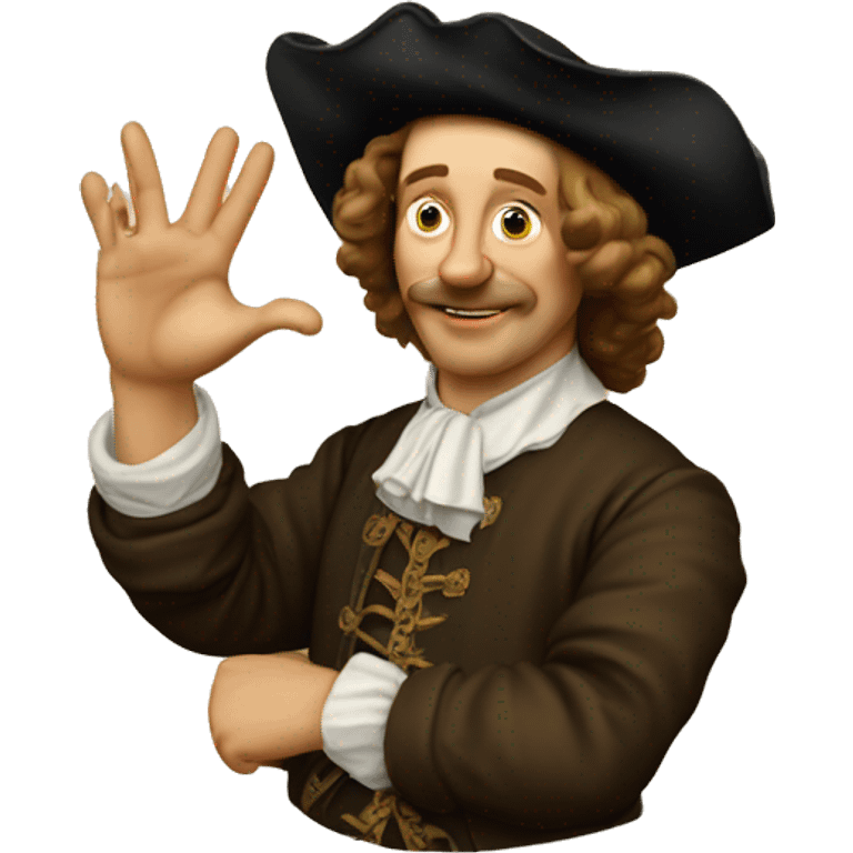 dutch man 17th century making ok sign emoji