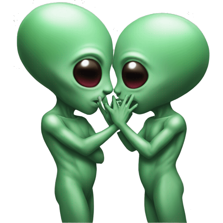 alien  kissing emoji