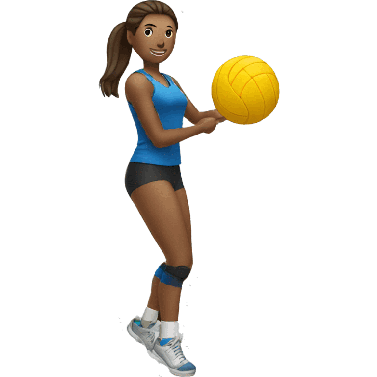 Woman spiking a volleyball emoji