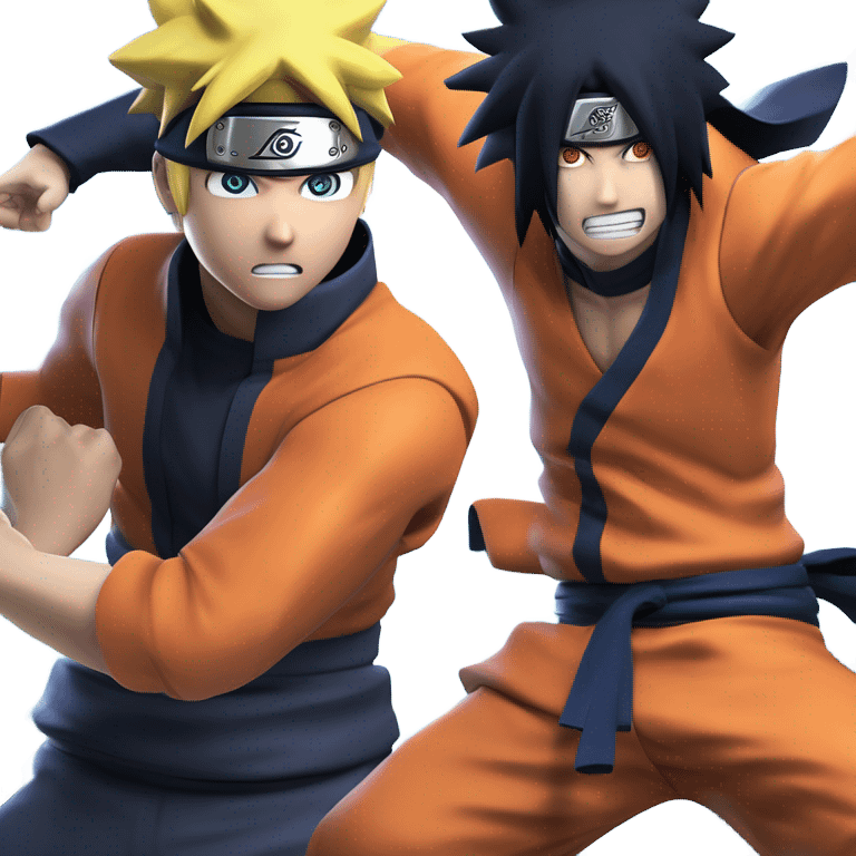 Naruto uzamaki fighting sasuke uchiha emoji