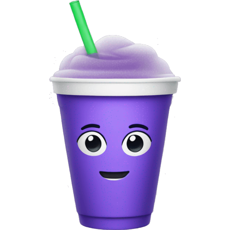 Purple drink in foam cup emoji