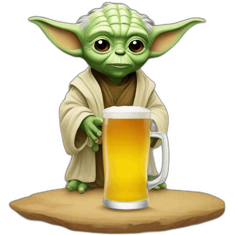 yoda drink beer emoji