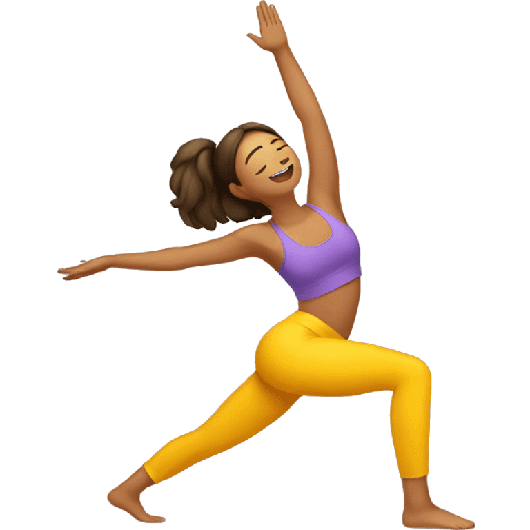 Chica haciendo yoga emoji