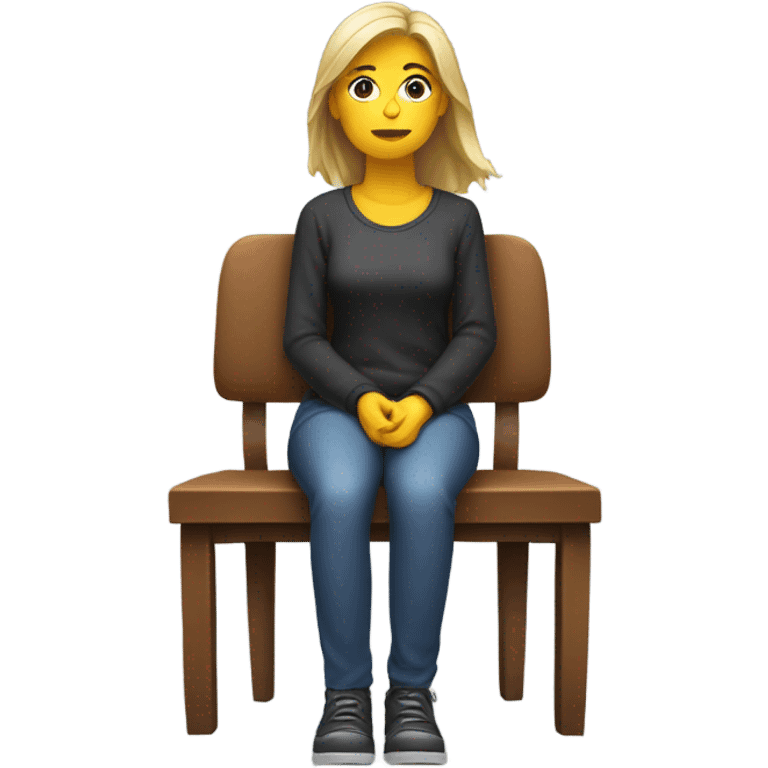 Female on the edge of her seat waiting emoji