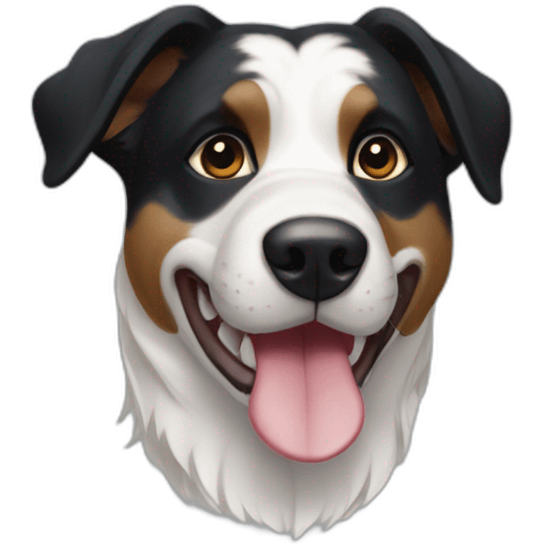 short-hair, black-and-white, border-collie-american-bulldog, white-fur-around-left-eye emoji