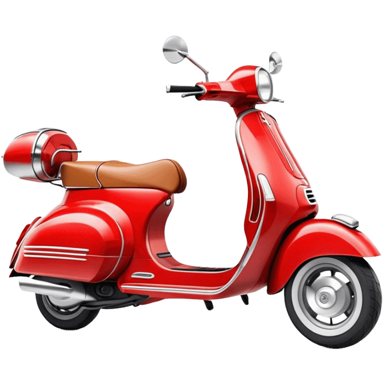 Cinematic Realistic Vespa Pop Culture Emoji, depicted as a sleek vintage scooter symbolizing Italian style rendered with dynamic detail and retro lighting. emoji