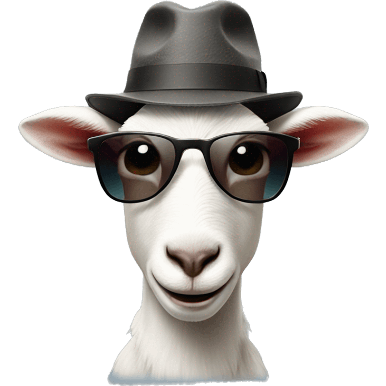 goat with sunglasses and hat emoji