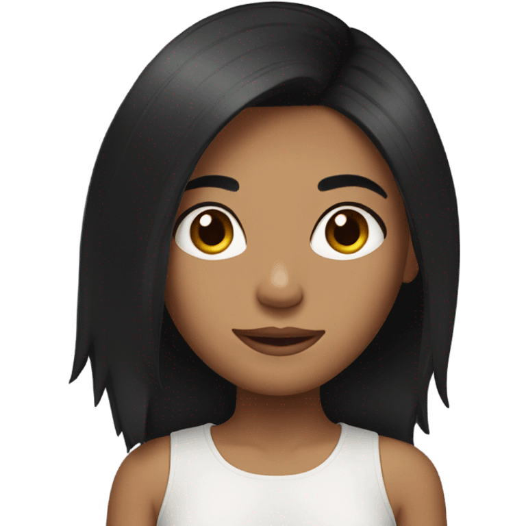 girl with layer black hair  emoji