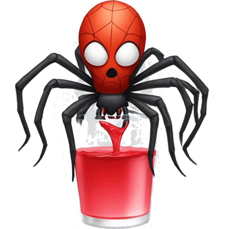 Spider sucking red water emoji