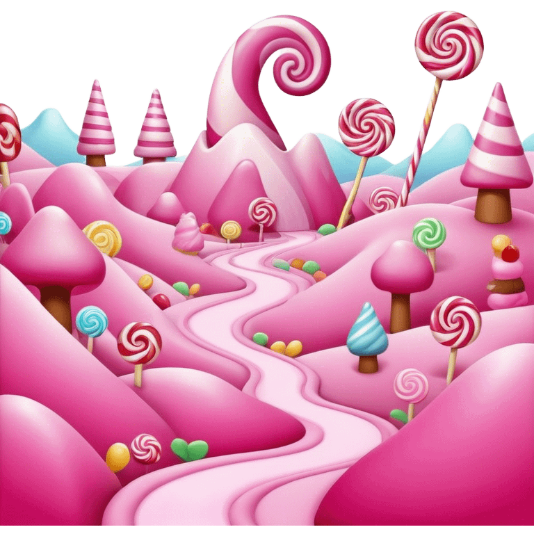 candy land pink surreal landscape emoji