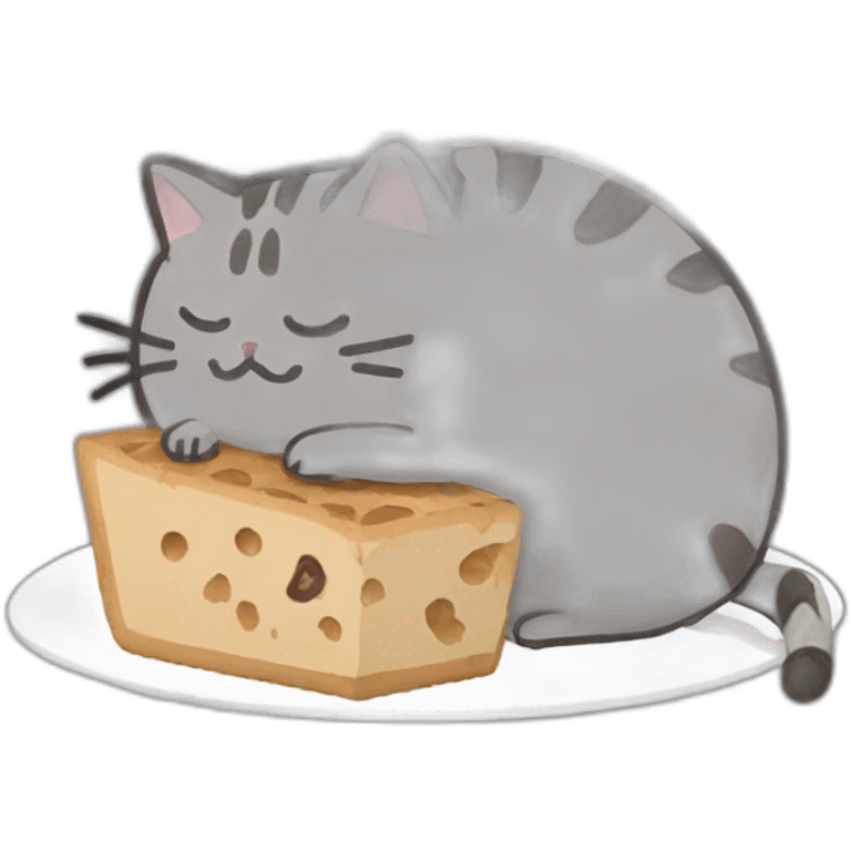 pusheen eating a mouse emoji