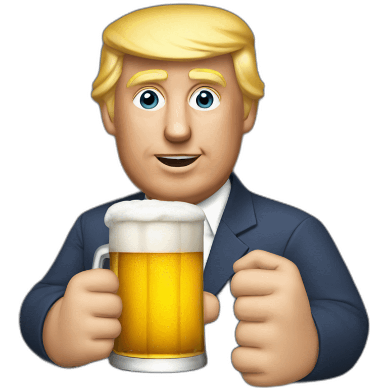 Trump drinking beer emoji