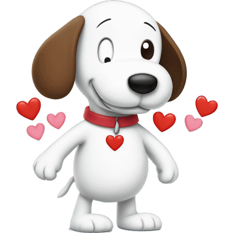 snoopy with hearts emoji