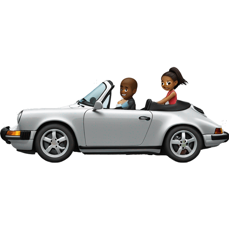 Girl and Boy are Driving a Porsche 911 emoji