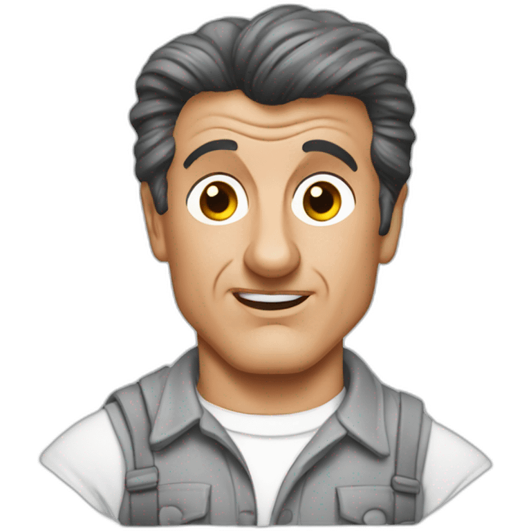 sylvester stallone cartoon wearing shirt emoji