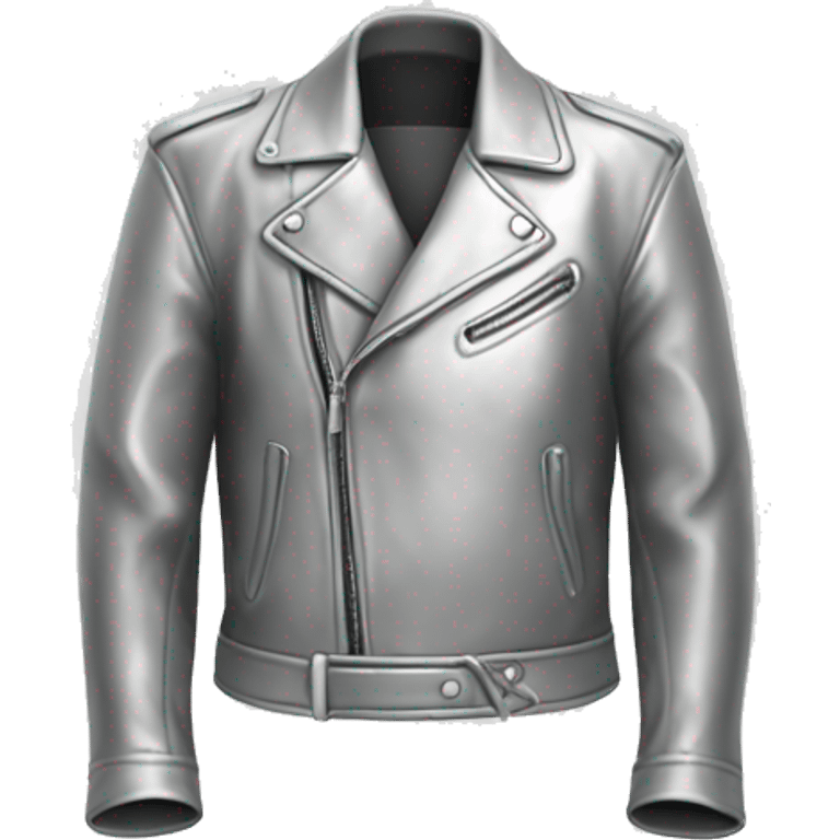 Realistic isolated silver fashion leather jacket. emoji