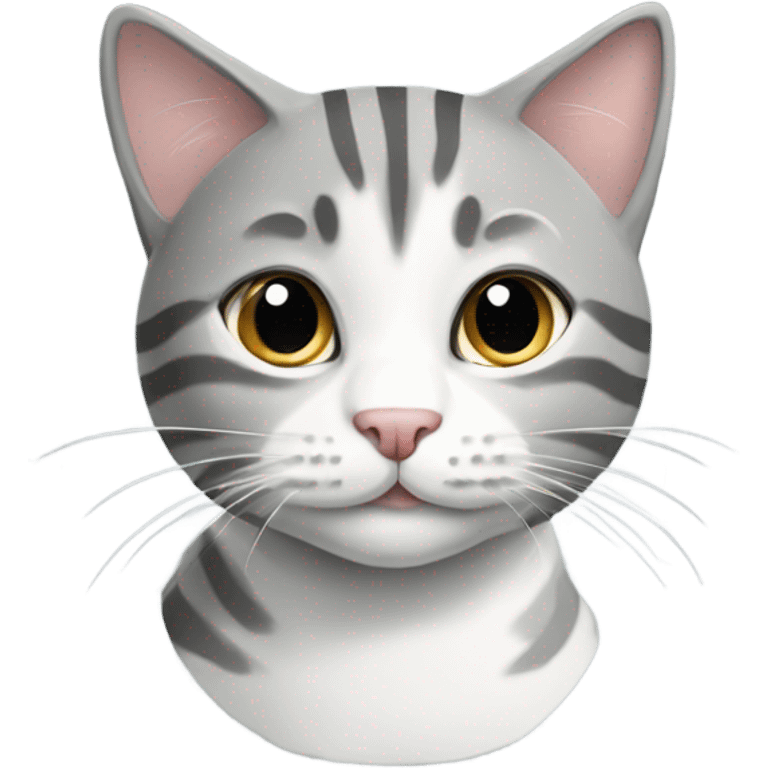 Grey and white tabby cat emoji