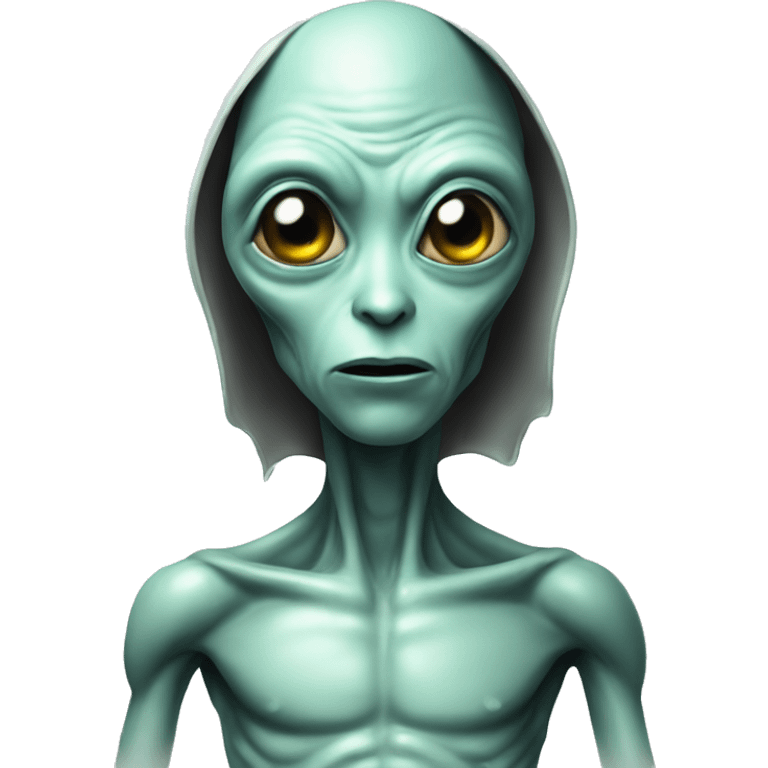 Alien sweating because he has seen beautiful girl emoji