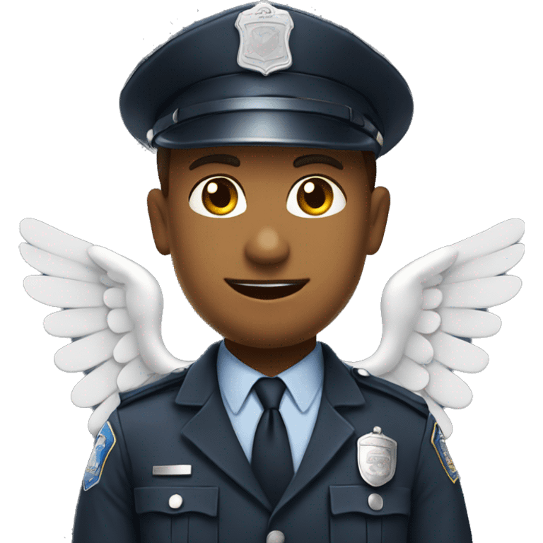 Police man with angel wings  emoji