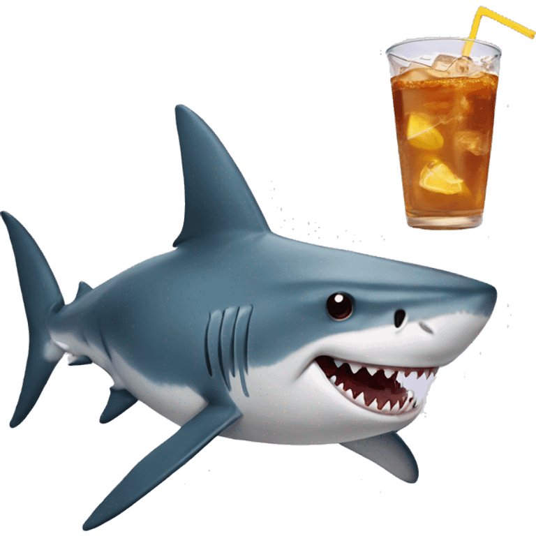 Shark with drink emoji